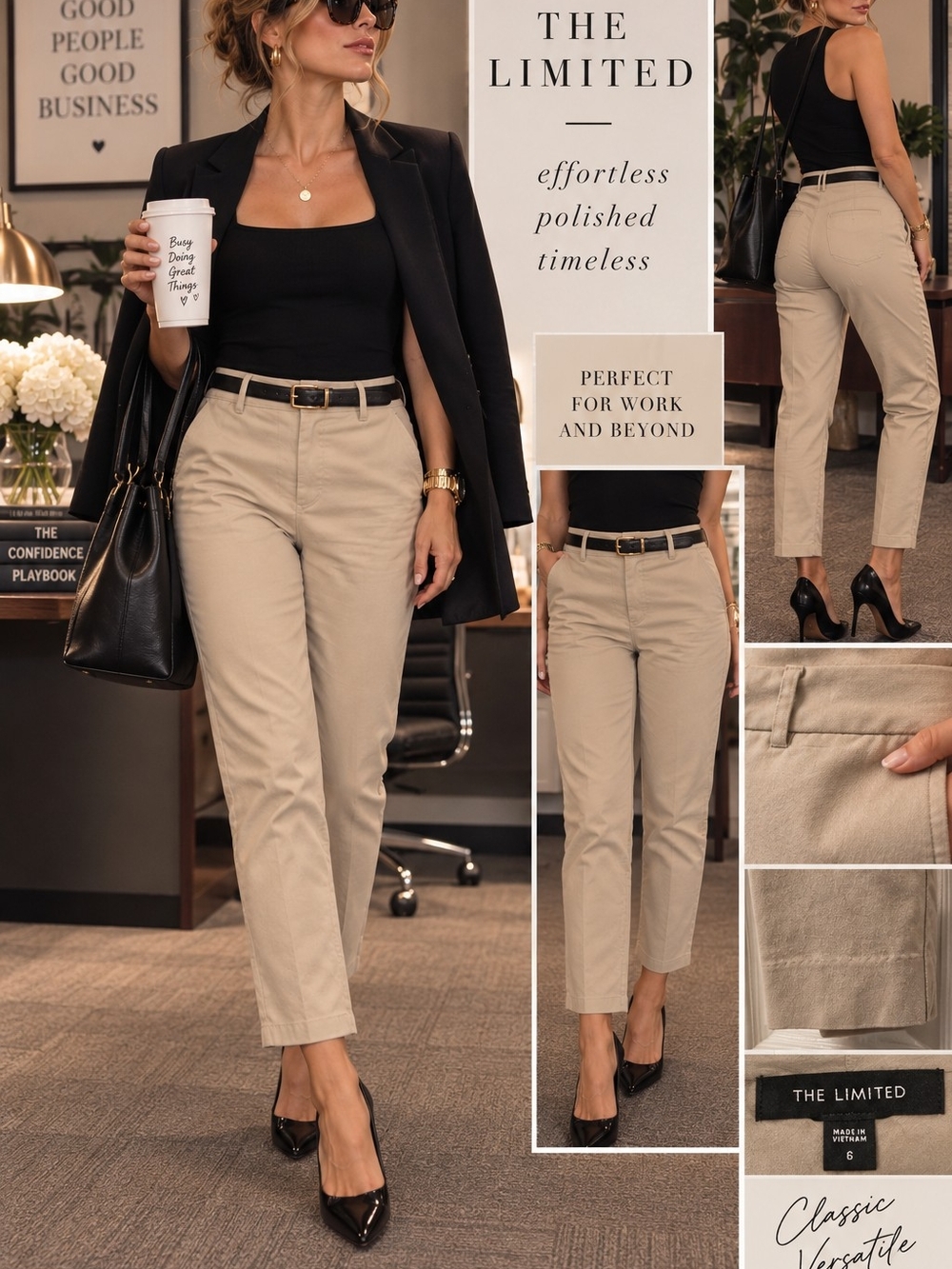 The Limited Size 6 Beige Khaki Ankle Pants | Business Chic Quiet Luxury Trousers